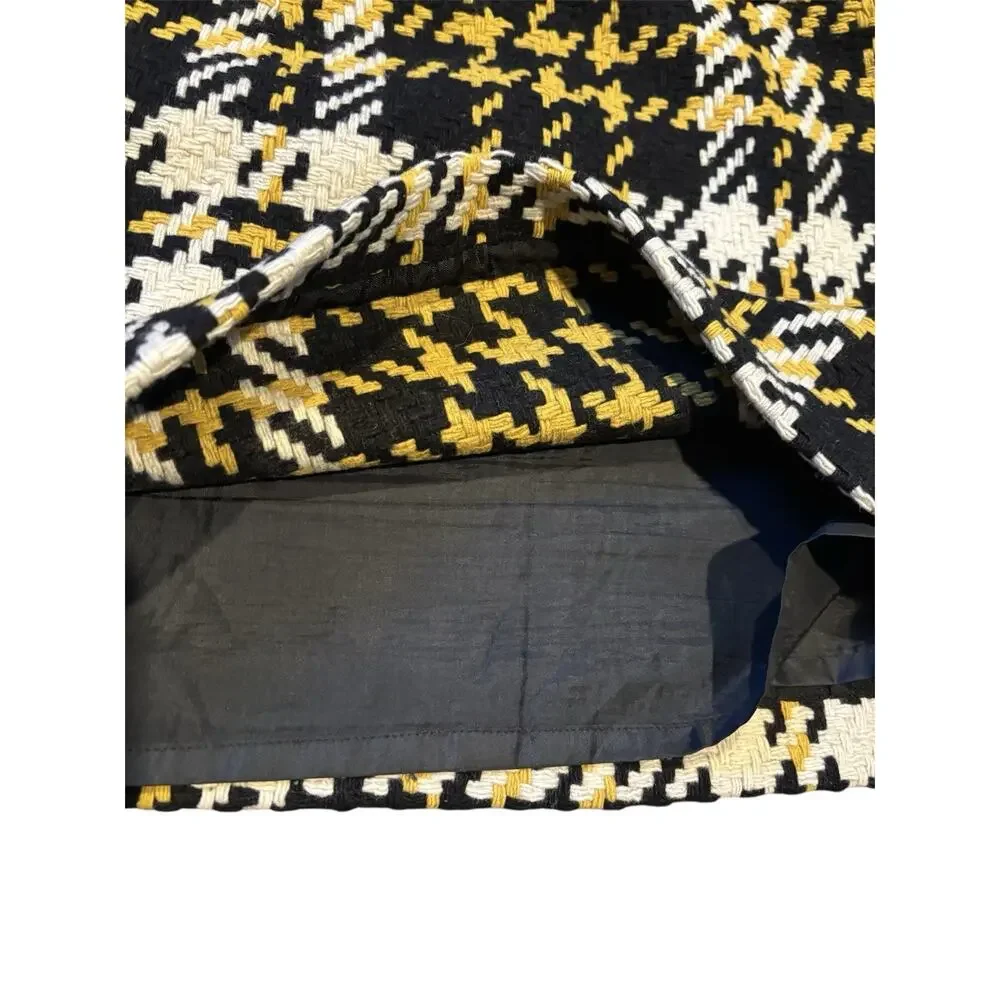 J Crew Women Wool Mini Skirt Academia Houndstooth Grunge Y2K 90s Clueless Retro - Picture 6 of 6